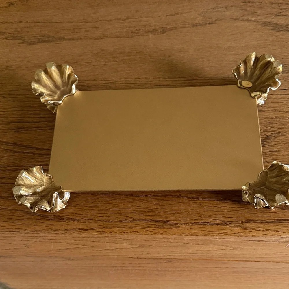 Jay Strongwater- NEW in box with original packing. Ruffled mirrored tray.